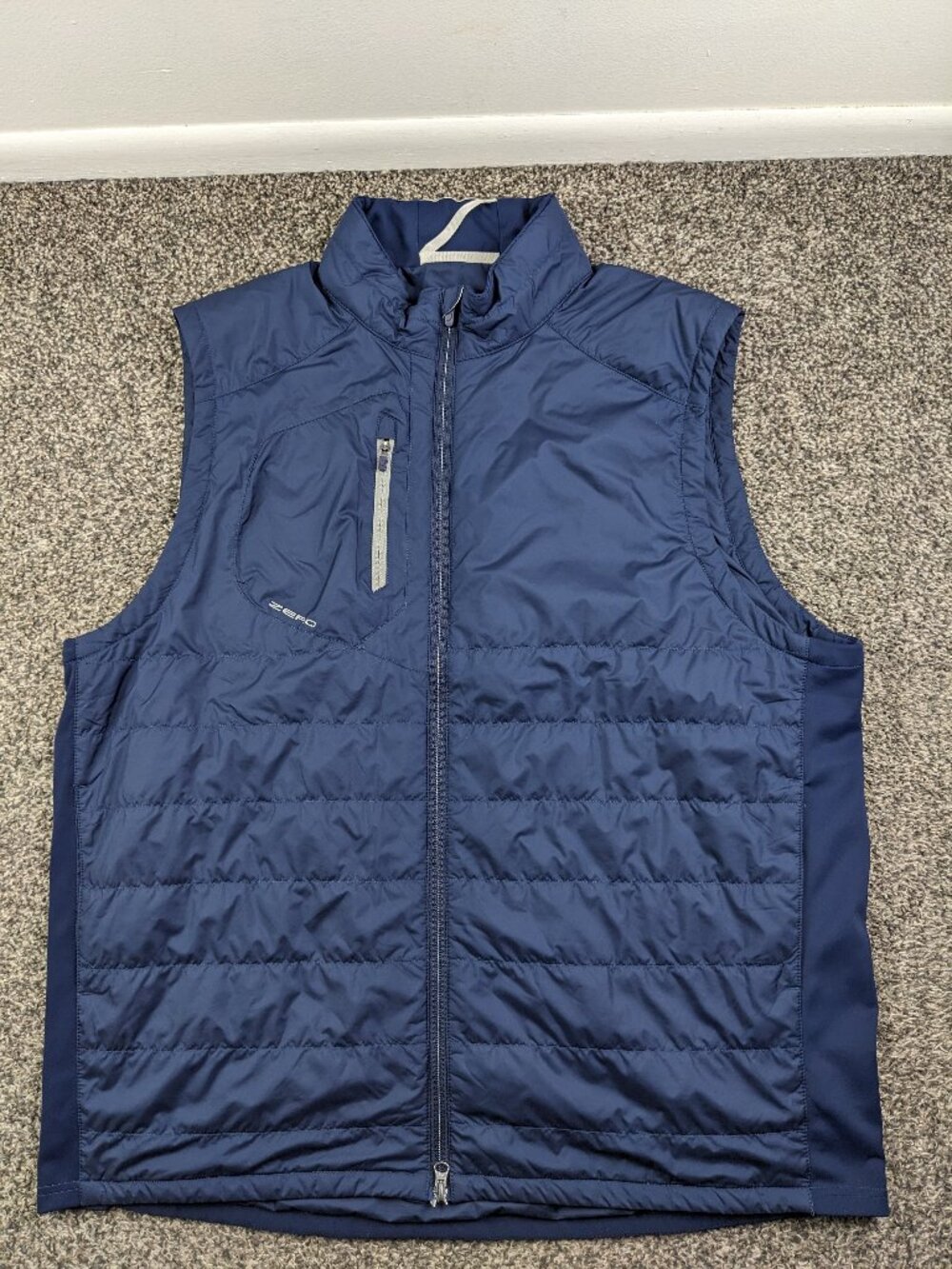 Zero Restriction Z625 Golf Vest Mens 3XL Navy Blue Windproof Quilted Primaloft